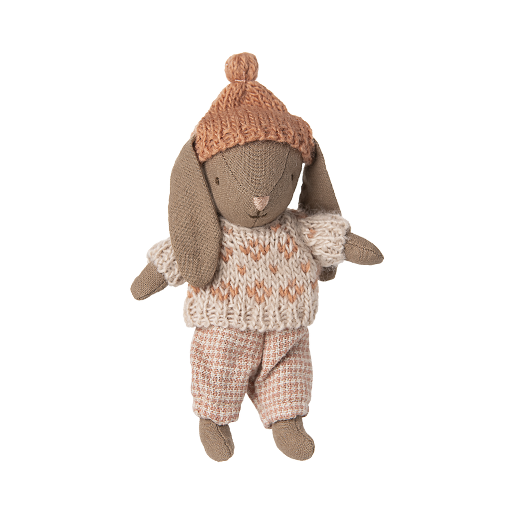 Maileg Winter Bunny, Micro - Brown - Rose - PREORDER - due November