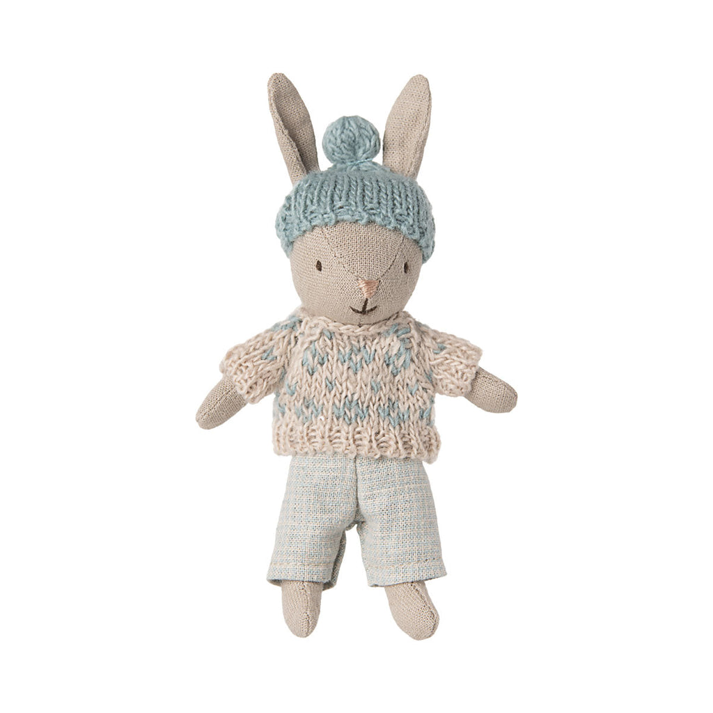 Maileg Winter Rabbit, Micro - Sand - Mint - PREORDER - due November