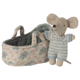 Baby Mouse in Carry Cot - Blue - PREORDER - due October