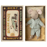Maileg Little brother Mouse in PJs in a matchbox - PREORDER - due November
