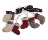 En Gry & Sif Felt Pair of Mini Socks Set of Three Ornament