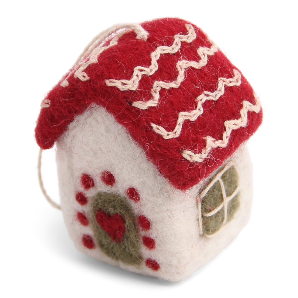 En Gry & Sif Felt Mini Christmas House Ornament
