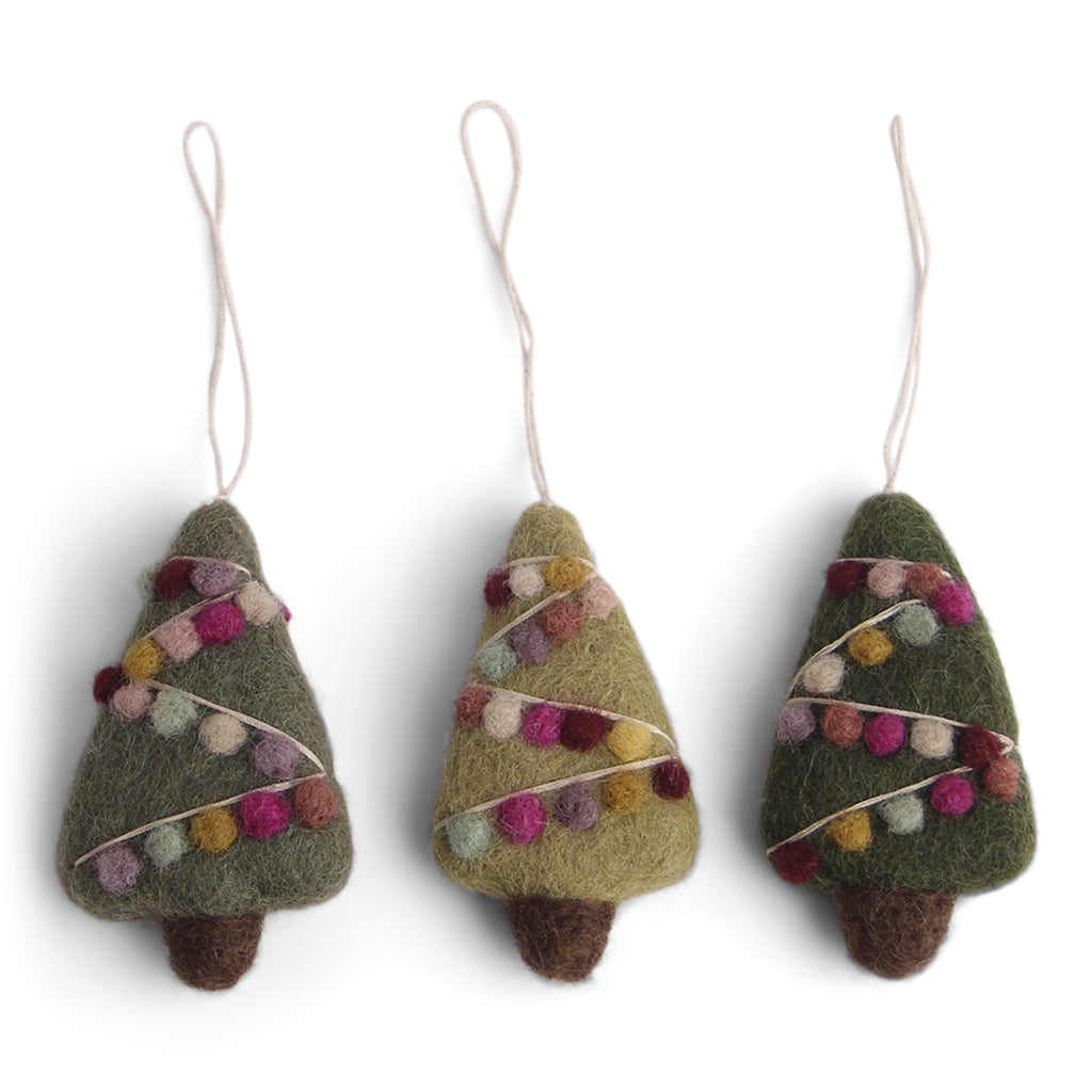 En Gry & Sif Mini Christmas Tree Ornament Set of Three