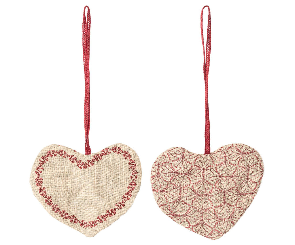 Maileg Set of Two Hearts Decoration