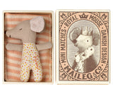 Maileg Baby Girl Sleepy Wakey Matchbox Mouse Small Dotty