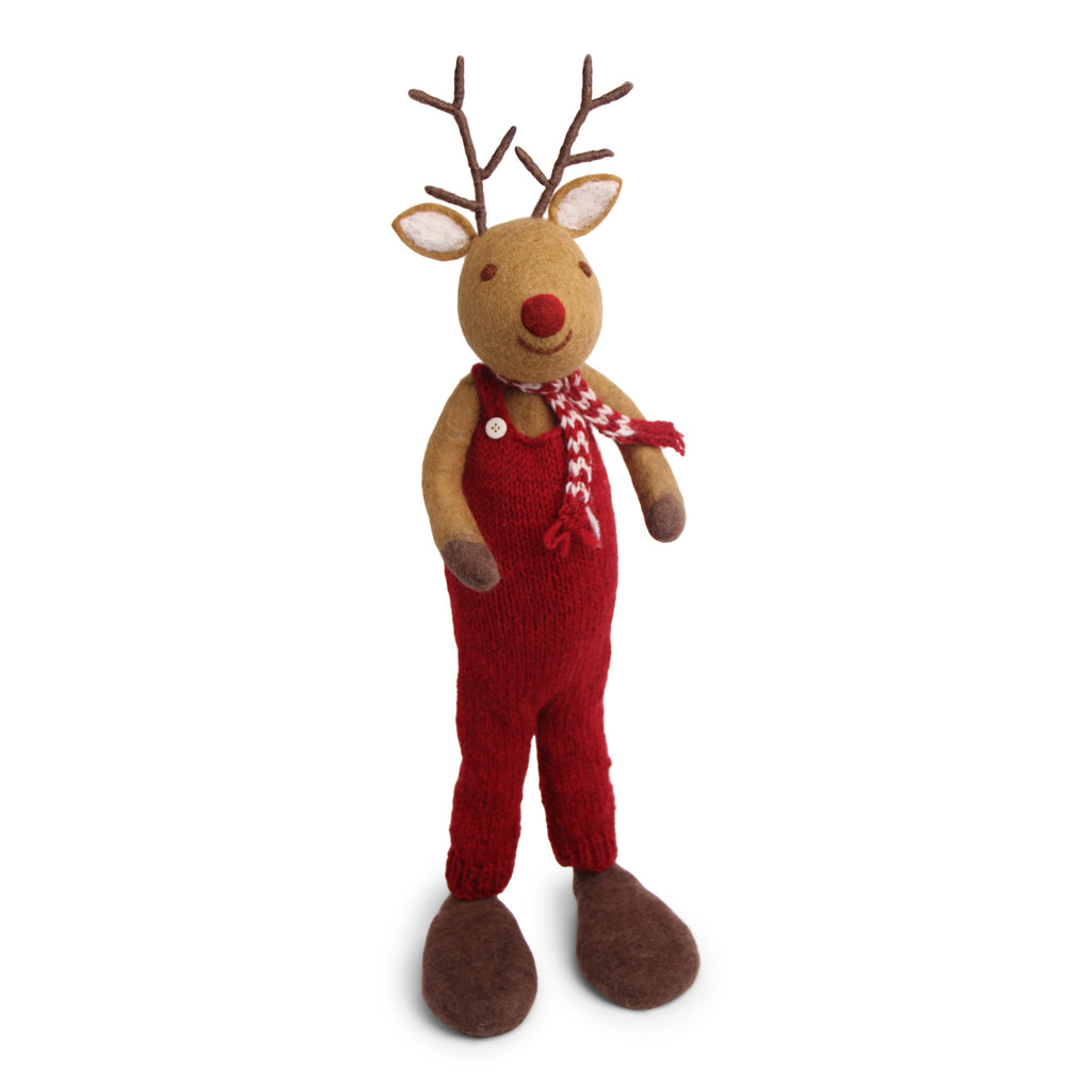 En Gry & Sif XL Brown Boy Reindeer Red Pants
