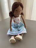 Laura Long Hand Knitted Big Dolly Brown with Brown Hair