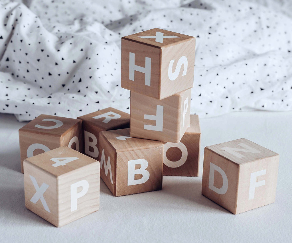 ooh noo Alphabet Blocks White