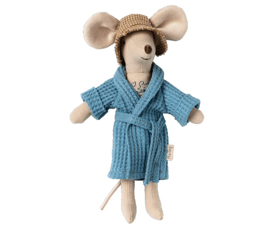 Maileg Bathrobe Blue Mouse