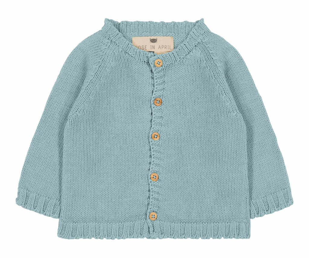 Rose In April Gaby Cardigan Spray Blue 6 mths