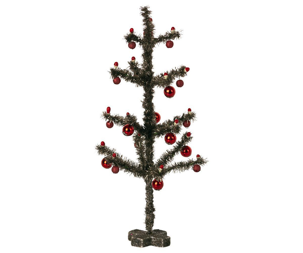 Maileg Miniature Christmas Tree Antique Silver PACK OF FOUR